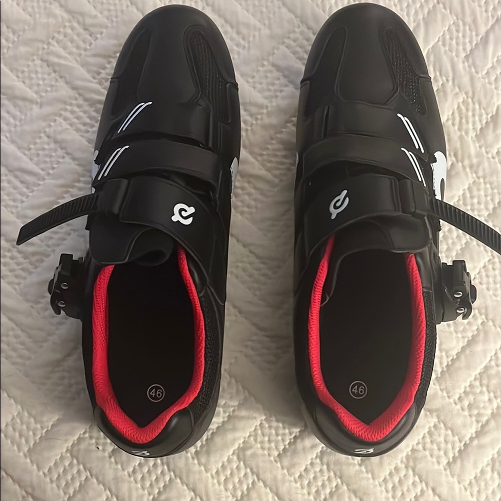 Peloton Black and Red Velcro Sneakers